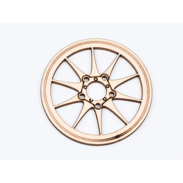 L761-Decoratiune lemn  " Cerc model abstract   " 7 cm - 1 buc