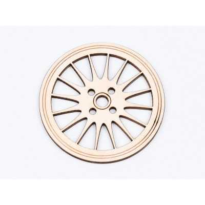 L763-Decoratiune lemn " Cerc model abstract " 7 cm - 1 buc