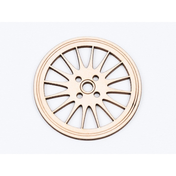 L763-Decoratiune lemn  " Cerc model abstract   " 7 cm - 1 buc