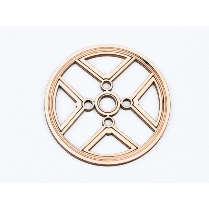 L764-Decoratiune lemn  " Cerc model abstract   " 7 cm - 1 buc