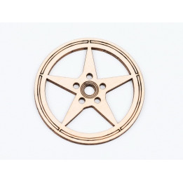 L765-Decoratiune lemn  " Cerc model abstract   " 7 cm - 1 buc