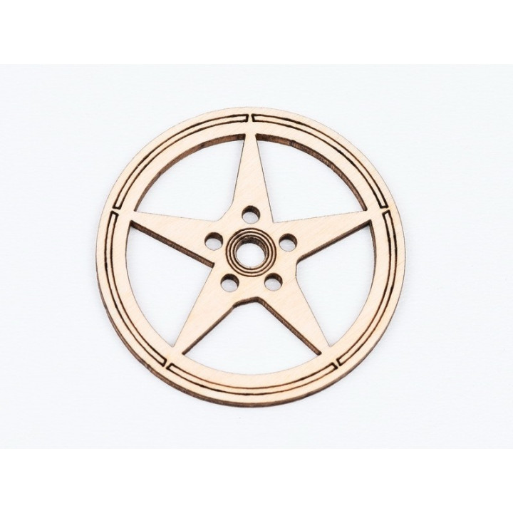L765-Decoratiune lemn  " Cerc model abstract   " 7 cm - 1 buc