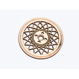 L768-Decoratiune lemn  " Cerc model abstract   " 7 cm - 1 buc