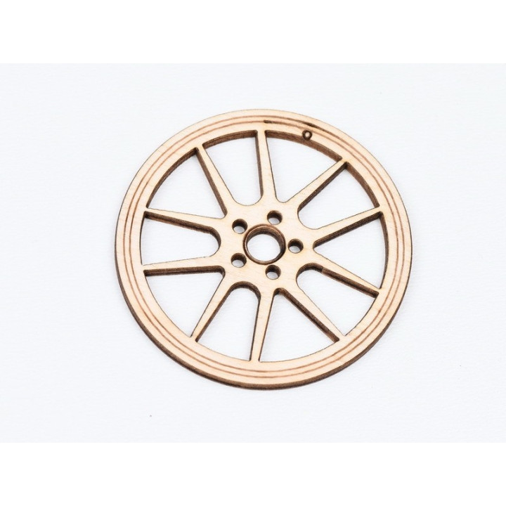 L769-Decoratiune lemn  " Cerc model abstract   " 7 cm - 1 buc
