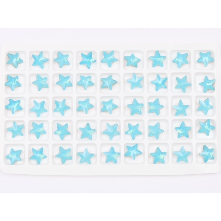 P4558-Cristal Star Fancy Stone, 10mm, Caribbean Blue Opal Silver Foiled - 1 buc
