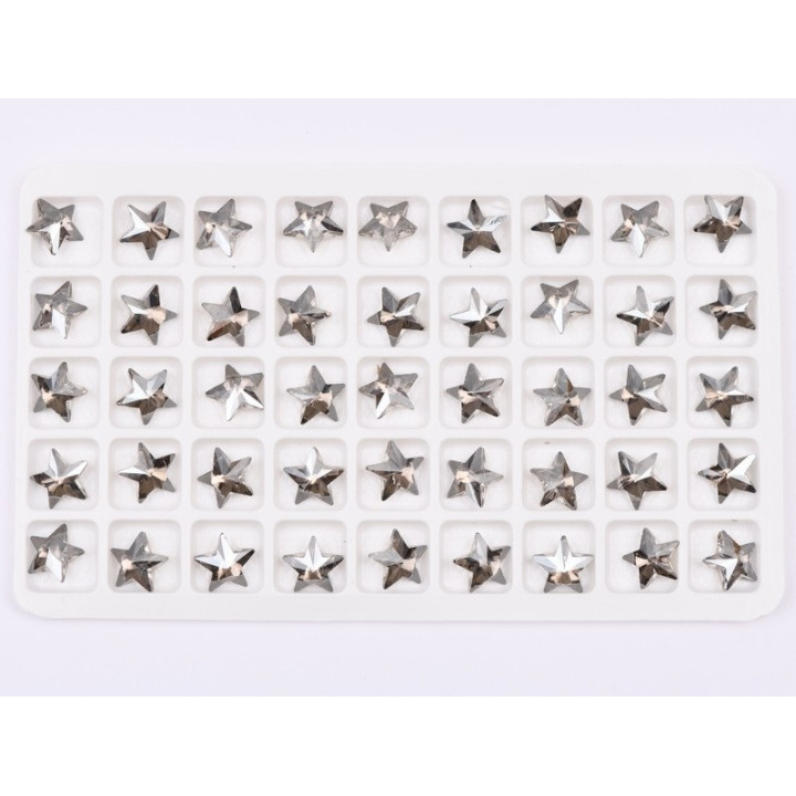 P4561-Cristal Star Fancy Stone, 10mm, Crystal Satin Silver Foiled - 1 buc