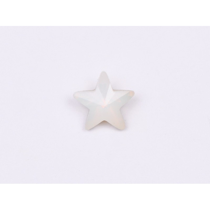 P4564-Cristal Star Fancy Stone, 10mm, White Opal Silver Foiled - 1 buc