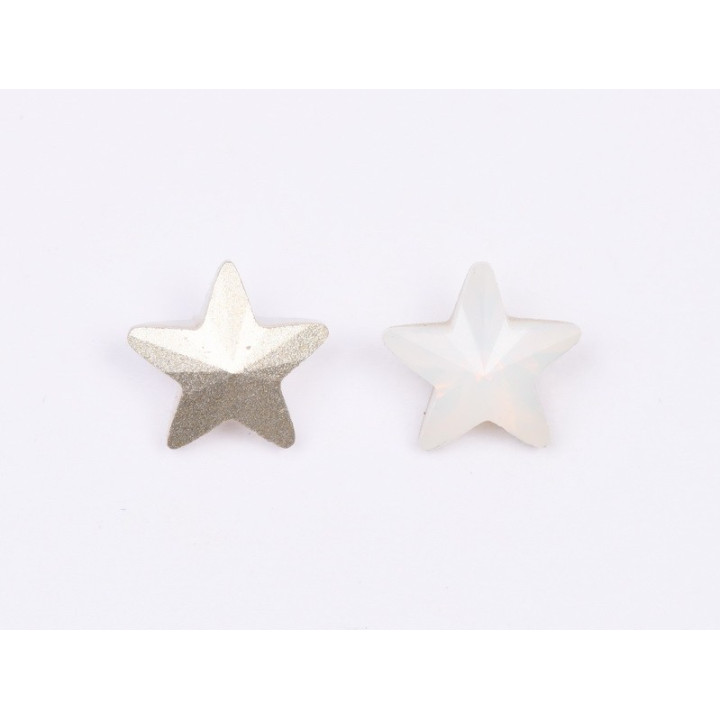 P4564-Cristal Star Fancy Stone, 10mm, White Opal Silver Foiled - 1 buc