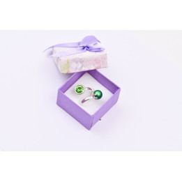 Inel asimetric cu perla si cristal GreenDelight