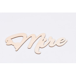 L518-Decupaj lemn text Mire cu papion  25x10 cm