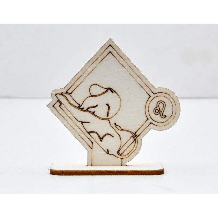 L787-Decoratiune lemn zodia Capricorn 10x10cm- 1 buc