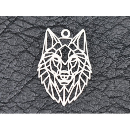 E1620 N Charm / Pandant  Ag 925 "Wolf" 25x17mm, 0.5mm 1 buc