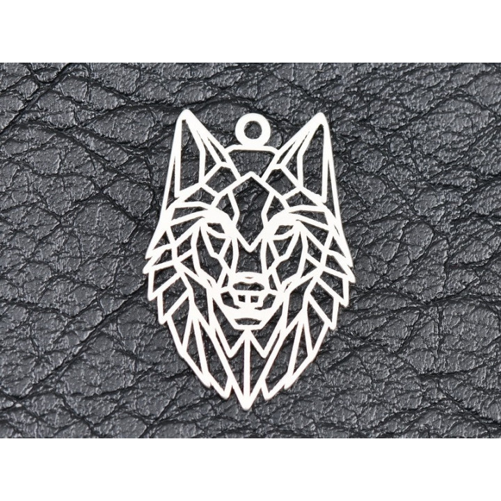 E1620 N Charm / Pandant  Ag 925 "Wolf" 25x17mm, 0.5mm 1 buc