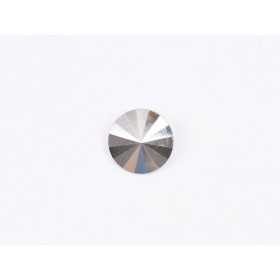 P4573-Austria Rivoli Round Stone, 12mm, Crystal Comet Argent Light Silver Foiled - 1 buc