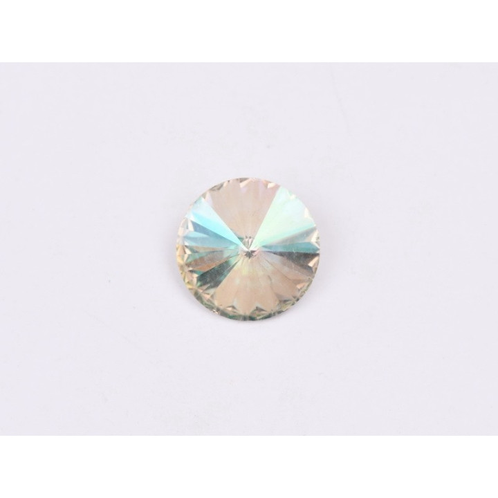 P4574-Austria Rivoli Round Stone, 12mm, Crystal Luminous Green Silver Foiled - 1 buc