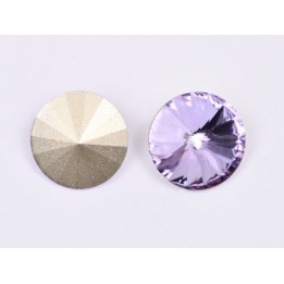 P4578-Austria Rivoli Round Stone, 12mm, Violet Silver Foiled - 1 buc