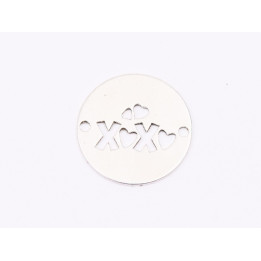 E1621 N Link Argintg 925 "XOXO" 13mm, 0.5mm 1 buc