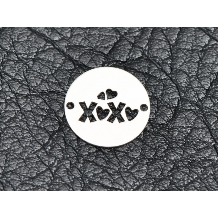 E1621 N Link Argintg 925 "XOXO" 13mm, 0.5mm 1 buc