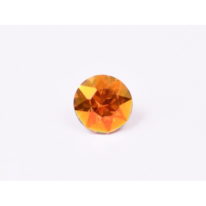 0678-Austria Chaton Round Stone, 7mm, Crystal Copper Silver Foiled - 1 buc
