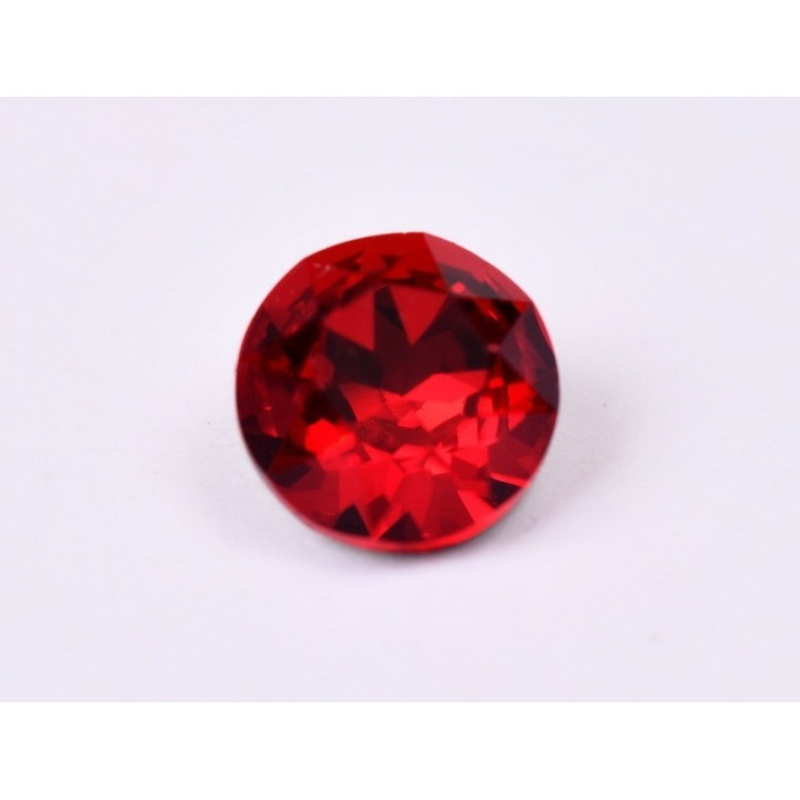 0707-Austria Chaton Round Stone, 7mm, Ruby Silver Foiled - 1 buc