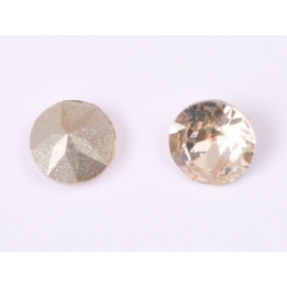 0710-Austria Chaton Round Stone, 7mm, Light Peach Silver Foiled - 1 buc