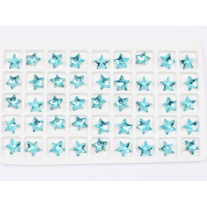 P4593-Cristal Star Fancy Stone, 10mm, Aquamarine Silver Foiled - 1 buc