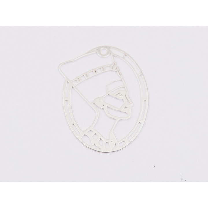 E1624 N Charm filigranat  Argint 925 "Nefertiti" 20x25mm, 0.5mm 1 buc