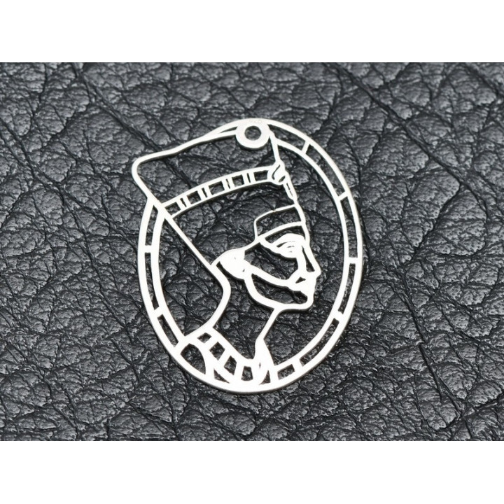 E1624 N Charm filigranat  Argint 925 "Nefertiti" 20x25mm, 0.5mm 1 buc