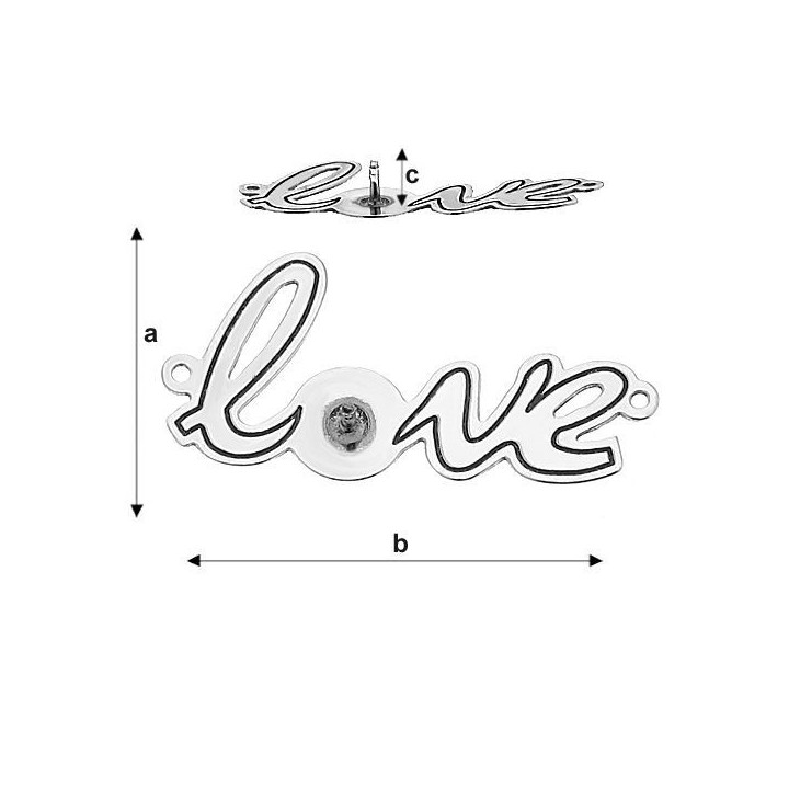 G0274-Link LOVE cu loc pentru perla 5817 de 8mm 1 buc - bijuterii personalizate din argint | simoshop