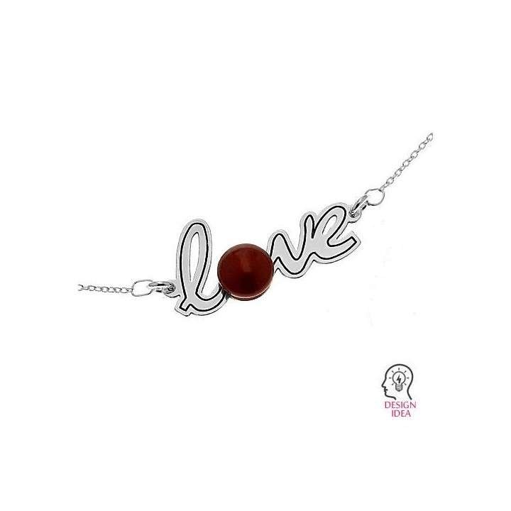 G0274-Link LOVE cu loc pentru perla 5817 de 8mm 1 buc - bijuterii personalizate din argint | simoshop
