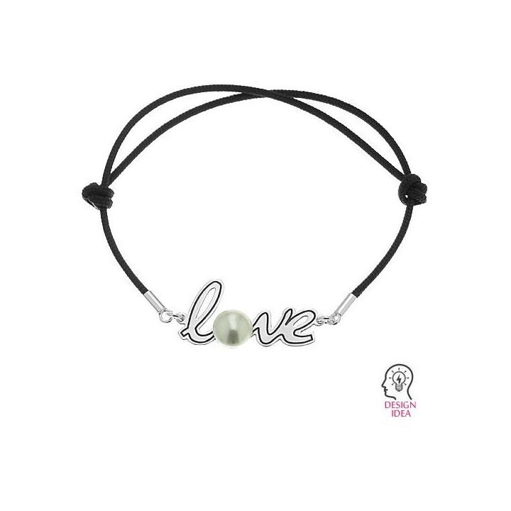 G0274-Link LOVE cu loc pentru perla 5817 de 8mm 1 buc - bijuterii personalizate din argint | simoshop
