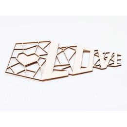 L799-Decoratiune lemn Love cu loc pentru foto  30x18.5 cm - 1 buc