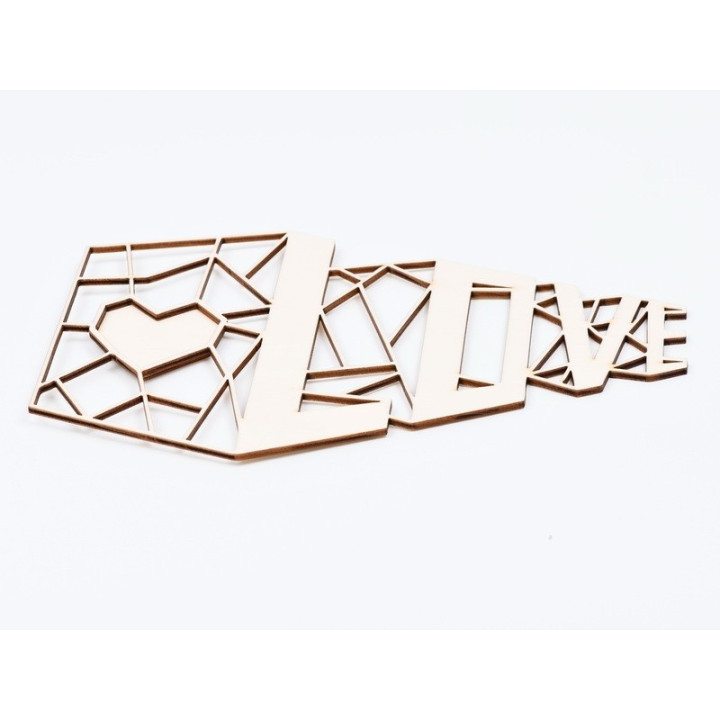 L799-Decoratiune lemn Love cu loc pentru foto  30x18.5 cm - 1 buc