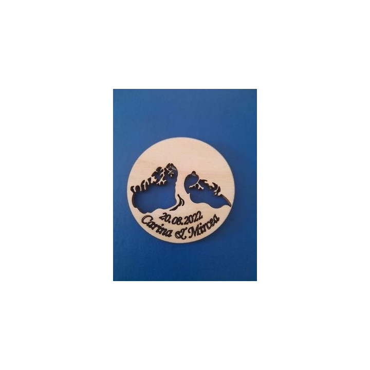 L804-Decoratiune lemn marturie "Copacul vietii" 6.5 cm - 1 buc