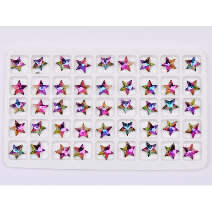 P4607-Cristal Star Fancy Stone, 10mm, Crystal Volcano Silver Foiled - 1 buc