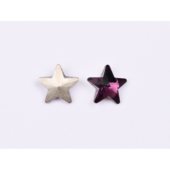 P4608-Cristal Star Fancy Stone, 10mm, Amethyst Silver Foiled - 1 buc