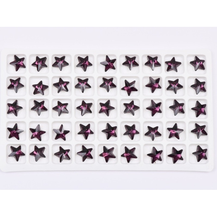 P4608-Cristal Star Fancy Stone, 10mm, Amethyst Silver Foiled - 1 buc