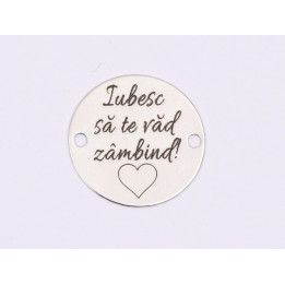 E1627 GS Banut Ag 925 "Iubesc sa te vad zambind" 16.5mm, 0.3mm 1 buc