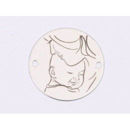 E1630 GS Banut Ag 925 "Mom&Baby" 16.5mm, 0.3mm 1 buc