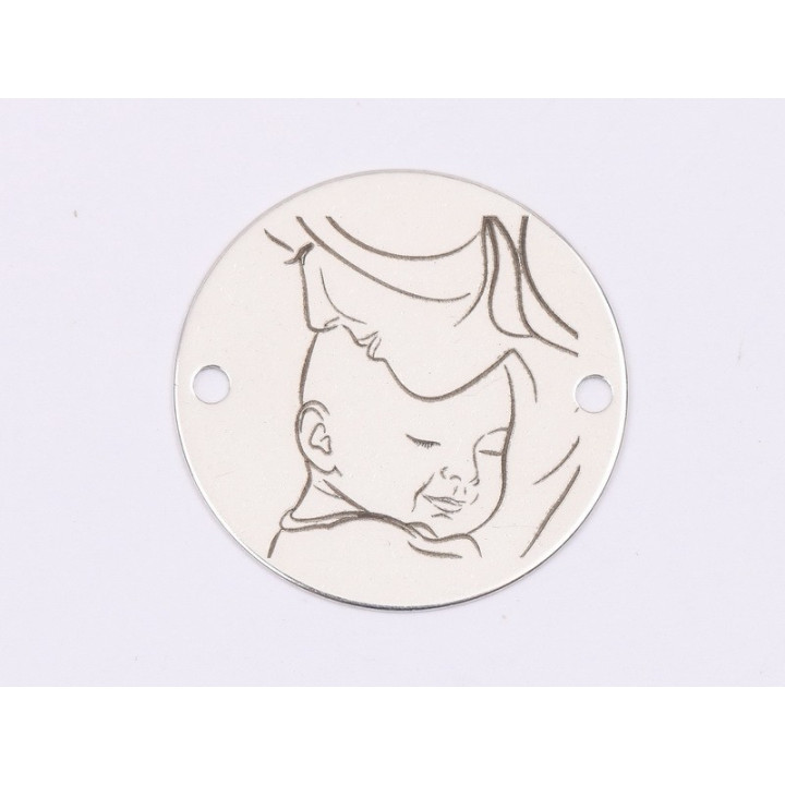E1630 GS Banut Ag 925 "Mom&Baby" 16.5mm, 0.3mm 1 buc