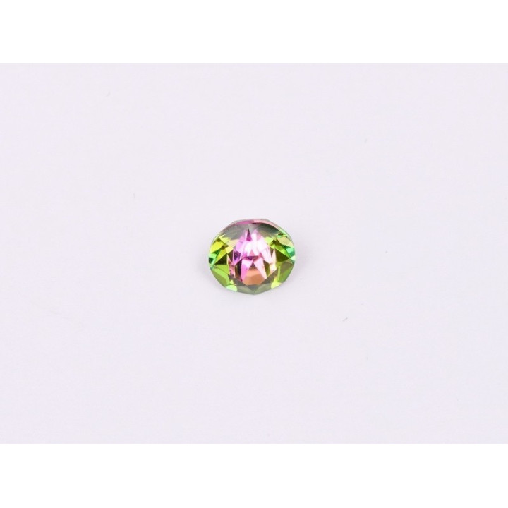 0715-Austria Chaton Round Stone, 7mm, Crystal Vitrail Rose Silver Foiled - 1 buc