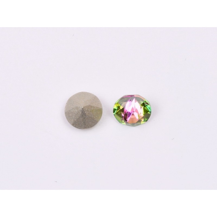 0716-Austria Chaton Round Stone, 6mm, Crystal Vitrail Rose Silver Foiled - 1 buc