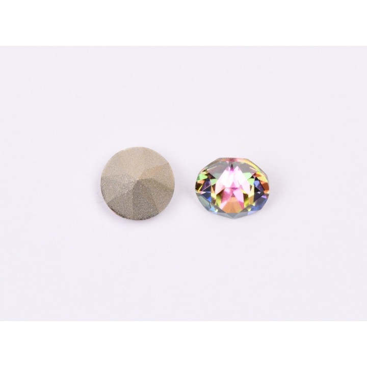 0720-Austria Chaton Round Stone, 6mm, Crystal Volcano Silver Foiled - 1 buc
