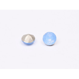 0722-Austria Chaton Round Stone, 6mm, Sapphire Opal Silver Foiled - 1 buc