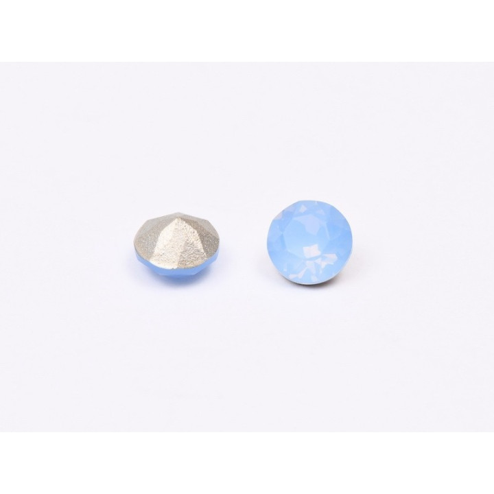 0722-Austria Chaton Round Stone, 6mm, Sapphire Opal Silver Foiled - 1 buc