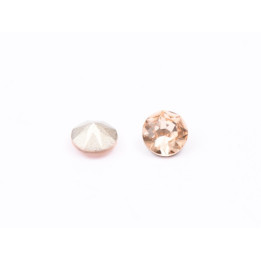 0723-Austria Chaton Round Stone, 6mm, Juicy Peach Silver Foiled - 1 buc