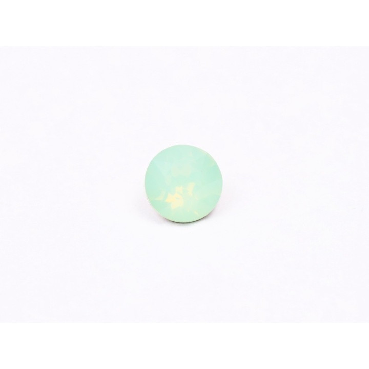 0726 - Austria Chaton Round Stone, 6mm, Chrysolite Opal Silver Foiled - 1 buc