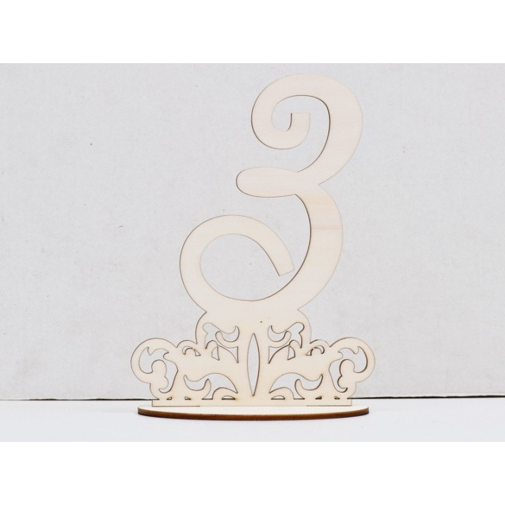 L822-Set 10 numere mese din lemn cu suport 22x16 cm - 1 buc