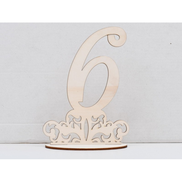 L822-Set 10 numere mese din lemn cu suport 22x16 cm - 1 buc