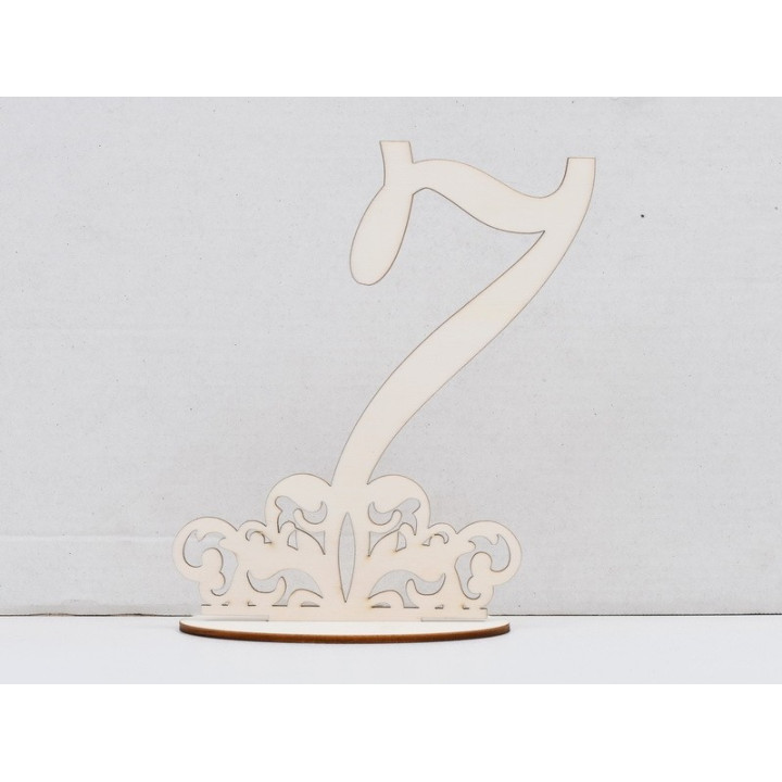 L822-Set 10 numere mese din lemn cu suport 22x16 cm - 1 buc
